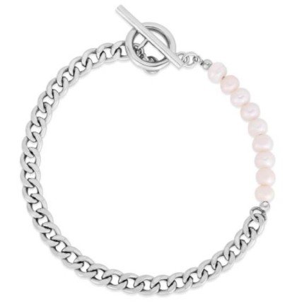 Jilco Pearl & Curb Link Bracelet